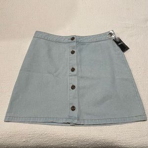 Button down denim skirt